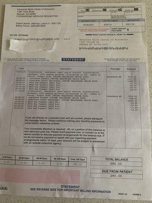 This is the bill my insurance and I have paid for a procedure Jared Greenberg cancelled. This is insurance fraud!