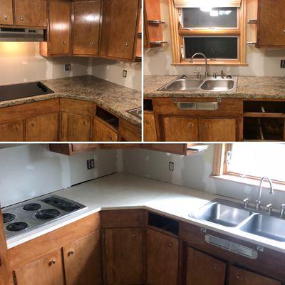 New Countertop and Cooktop and Sink