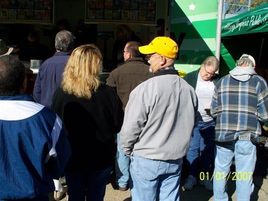 Patient Patrons waiting in line