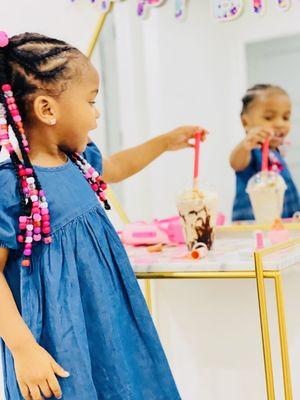 Children LOVE our milkshakes... This is Summer and she's one of Brigg's Cafe favorite little girl.