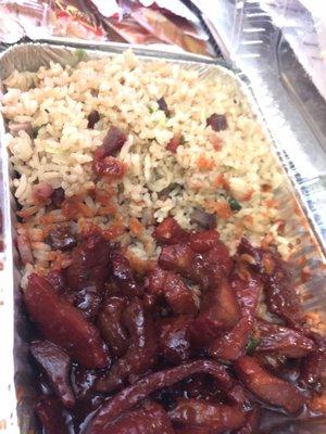 Boneless spare ribs and pork fried rice combo