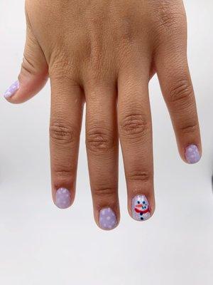 Gel Manicure with children's Christmas nail art