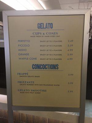 Gelato shop called Paciugo. You can try as many flavors as you want.