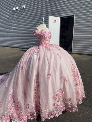 Custom blush pink quinceañera dress