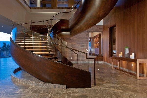 Workspace11 worked with The Rockwell Group to design, engineer and fabricate the feature spiral staircase.