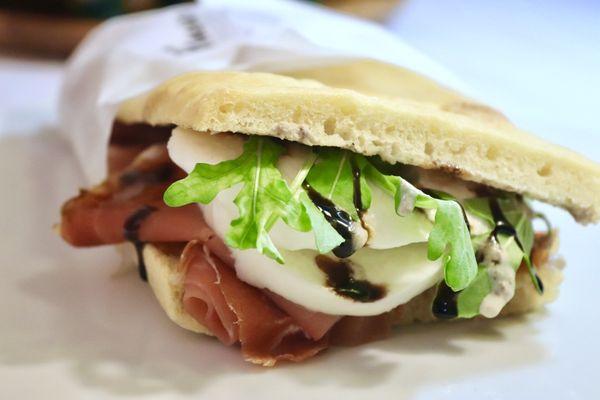 The Firenze Truffle Prosciutto sandwich is a favorite