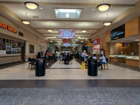 Inside. Food court.