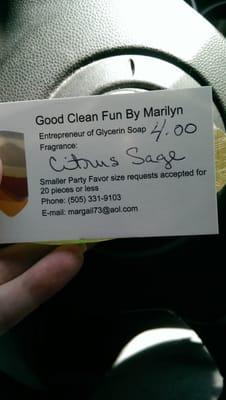 Marilyn's soap card