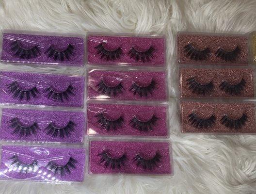 My collections lashes with names