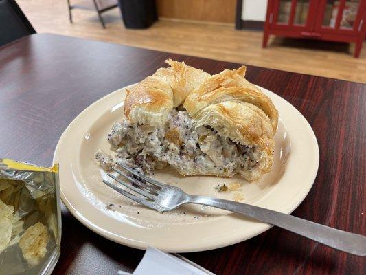 Smoked chicken salad croissant