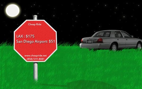 Cheap Ride to San Diego Airport (from $51 ) and LAX ($175)