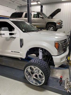 Ford F-250 that received wheels, tires, and BDS Suspension.