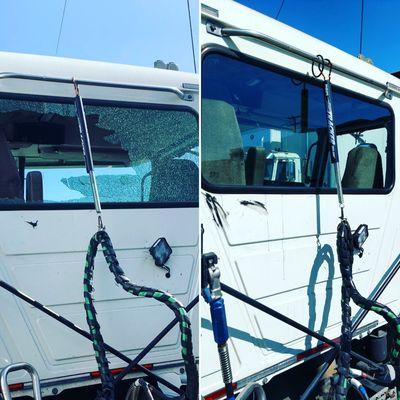 semi truck windows,  in need of a window replacement call us and get an estimate , appointment and installation.