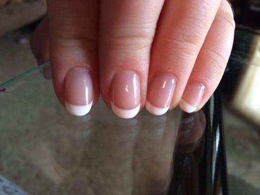 Day after, French tip Gel Mani, $35. They look alright, I wish the line was thinner.