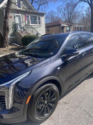 Tinted windows on a Cadillac