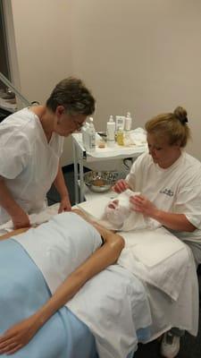 Applying a Facial Mask in the Esthetics program