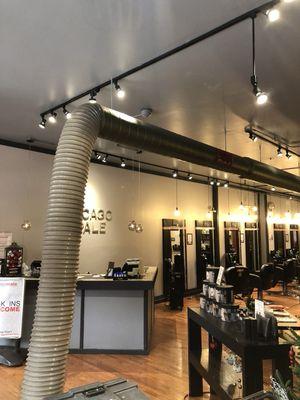 Commercial Air Duct Cleaning for Chicago Male Salon by Air Flows Chicago.