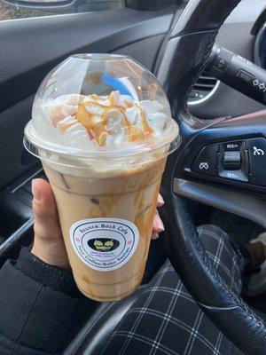 Iced caramel latte