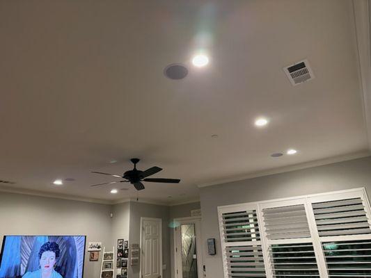 Recess lighting upgrade with a 5.1 surround sound