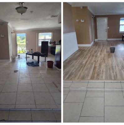 Laminate flooring installation