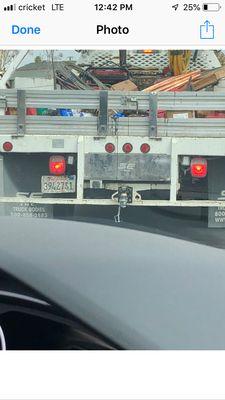 An observant bystander caught this shot of the Big Ben Engineering vehicle that backed into mine before leaving the scene...