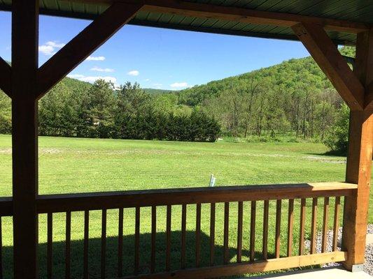 The view from the porch at cabin 12.