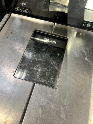 This is the filthy self check out I had to use!