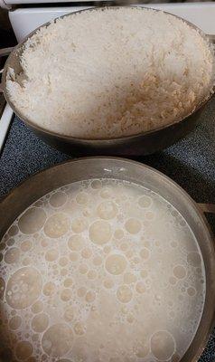 Preparing white rice