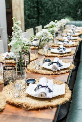 Intimate wedding dinner