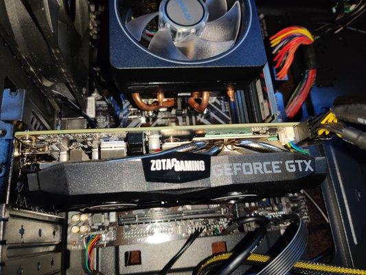 Desktop video card in gaming computer