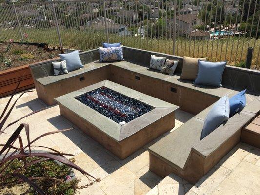 Fire Bit with custom stone seating