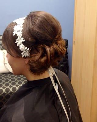 Wedding up do with headband