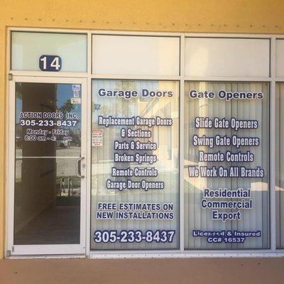 Stop in our office for any garage door needs Remote controls parts, Any questions you may have