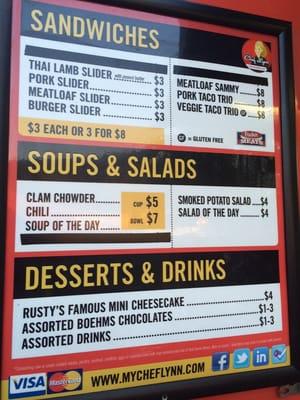 Food truck menu. Issaquah Staples parking lot on Front Street.