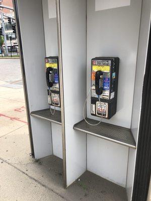 Pay phones. On the BU campus.