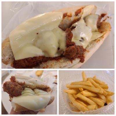 Meatball sub with fries. Not recommended