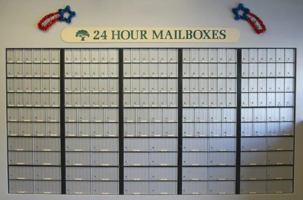 We also offer 24 hour mailboxes