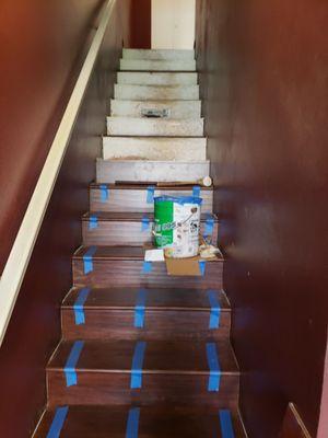 Laminate plank install on stairs