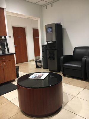 Espresso and Capp machine in waiting room.