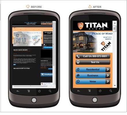 Before and after Mobile Sites