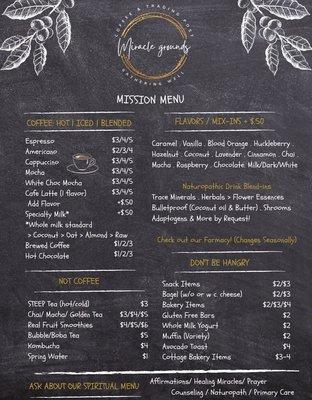 Coffee & Tea menu