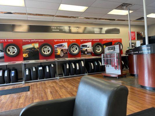 Inside the Firestone store.