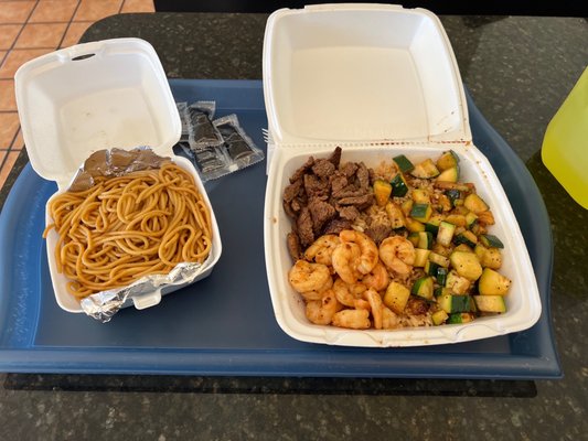 Hibachi Steak & Shrimp with Noodles