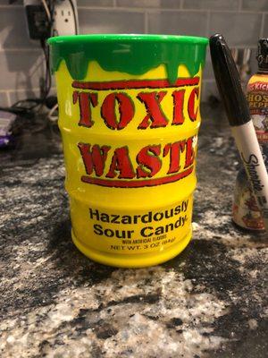 Toxic Waste candy - my kid had been looking for this for a year.