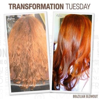 The difference a Brazilian Blowout can make in someone's hair