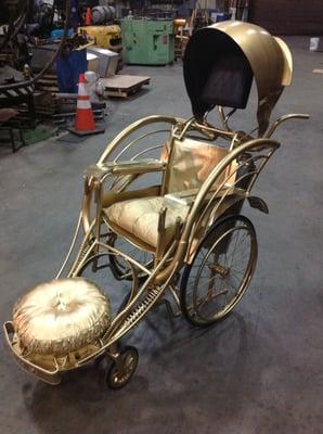 Faux gold retro-futuristic wheelchair for a Deltron 3030 video. Fun stuff!