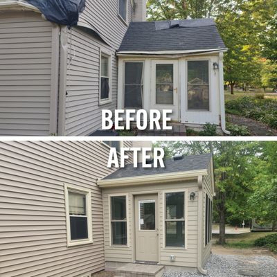 Kiser Construction repaired all the damage on this home after a large tree fell onto it.