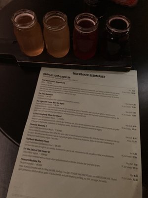 Menu and beer flight