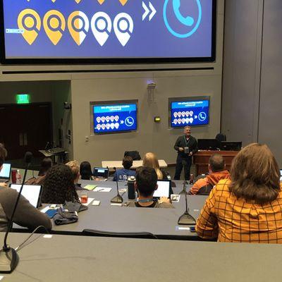 Doug Stewart, president, speaking at Wordcamp DFW 2018 about WordPress powered websites