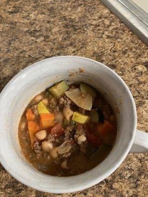 Tomato vegetable soup (I added some ground beef)